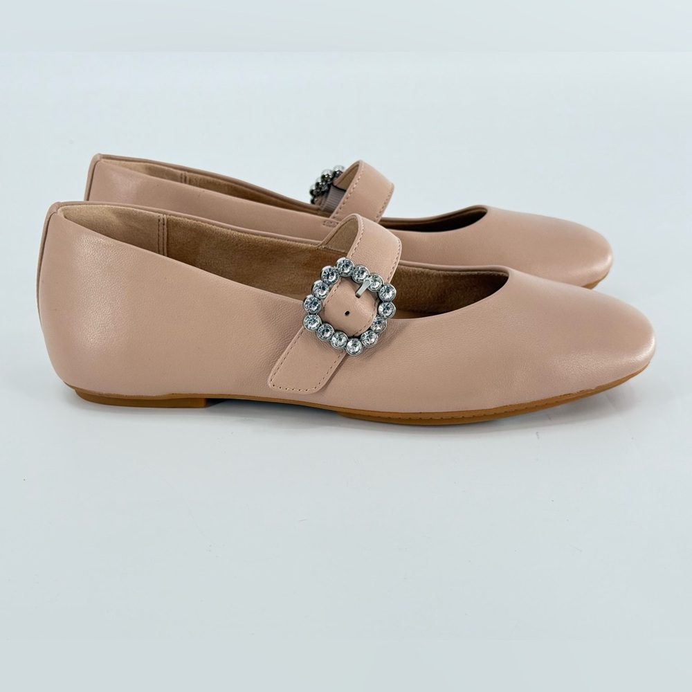 Fitflop‎ DELICATO CRYSTAL-BUCKLE LEATHER BALLERINA MARY JANES 7